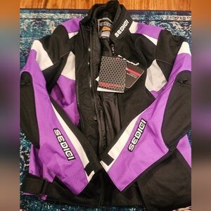 Sedici Federico 2 Lightweight Motorcycle Biker Jacket Padded Women Purple-S-C4-5